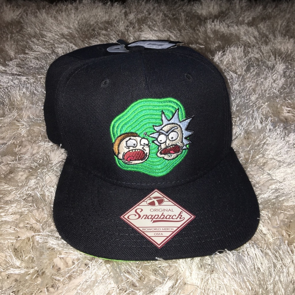 Rick and Morty snapback with flat brim